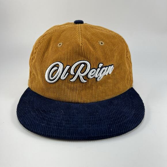 OL Reign Golden Crown Corduroy Hat Blue Khaki Strapback Soccer Seattle Be Bold - Picture 1 of 7